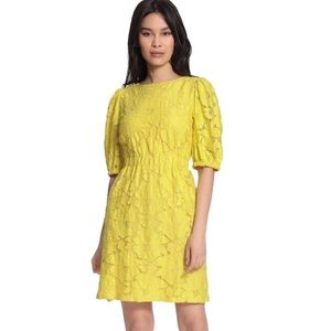 Maggy London Eyelet Lace Puff Sleeve Dress